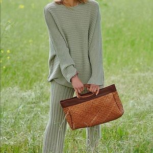 Free People Beach GREEN Imogene Sweater Set